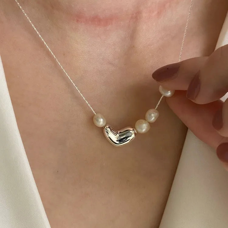 2025 New Women's Pearl Necklace Kpop Gold Color Beads Pendant Necklaces Goth Double Layer Chain Choker for Women Fashion Jewelry