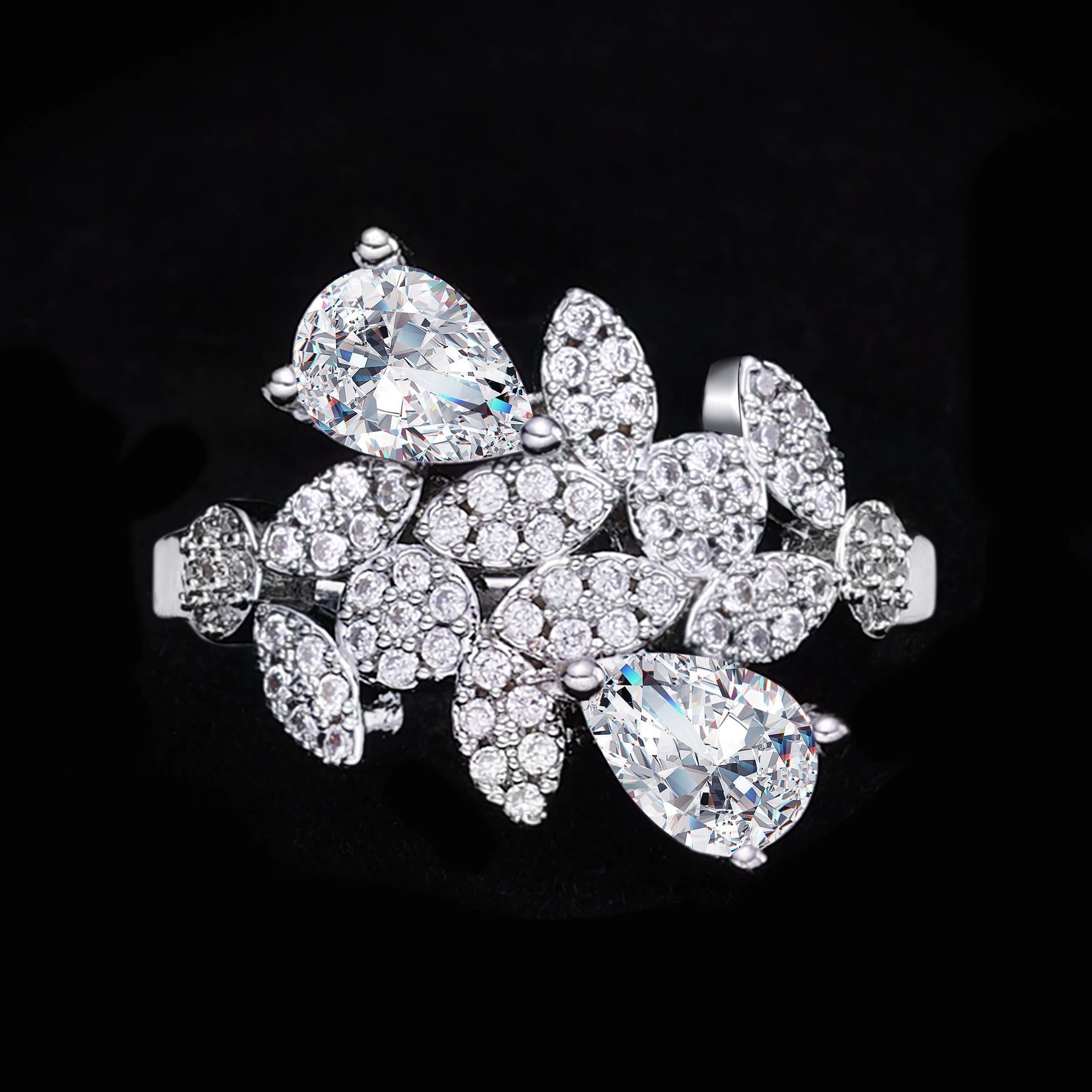 2024 Hot selling 4-piece Bride Wedding Jewelry Set with Cubic Zirconia Dubai Luxury Jewelry Set